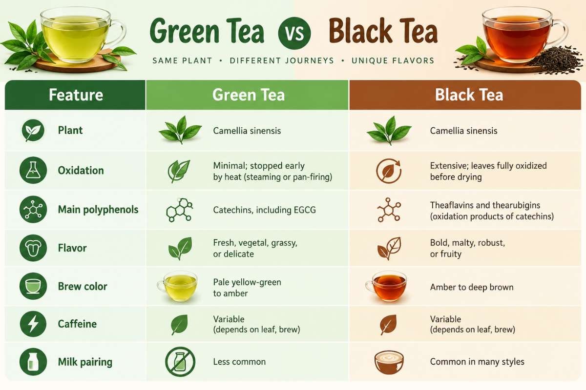 Black Tea vs. Green Tea: Benefits, Caffeine, Antioxidants, and Key Differences | Healthcare 360 Magazine